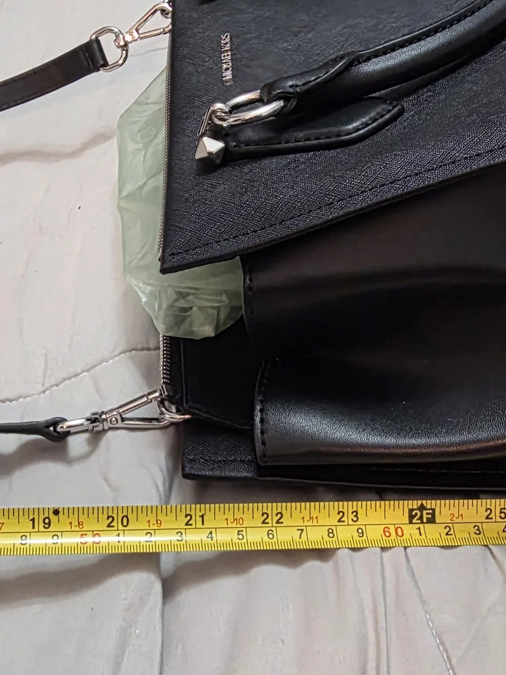 Michael Kors Black Leather Briefcase with Silver Hardware